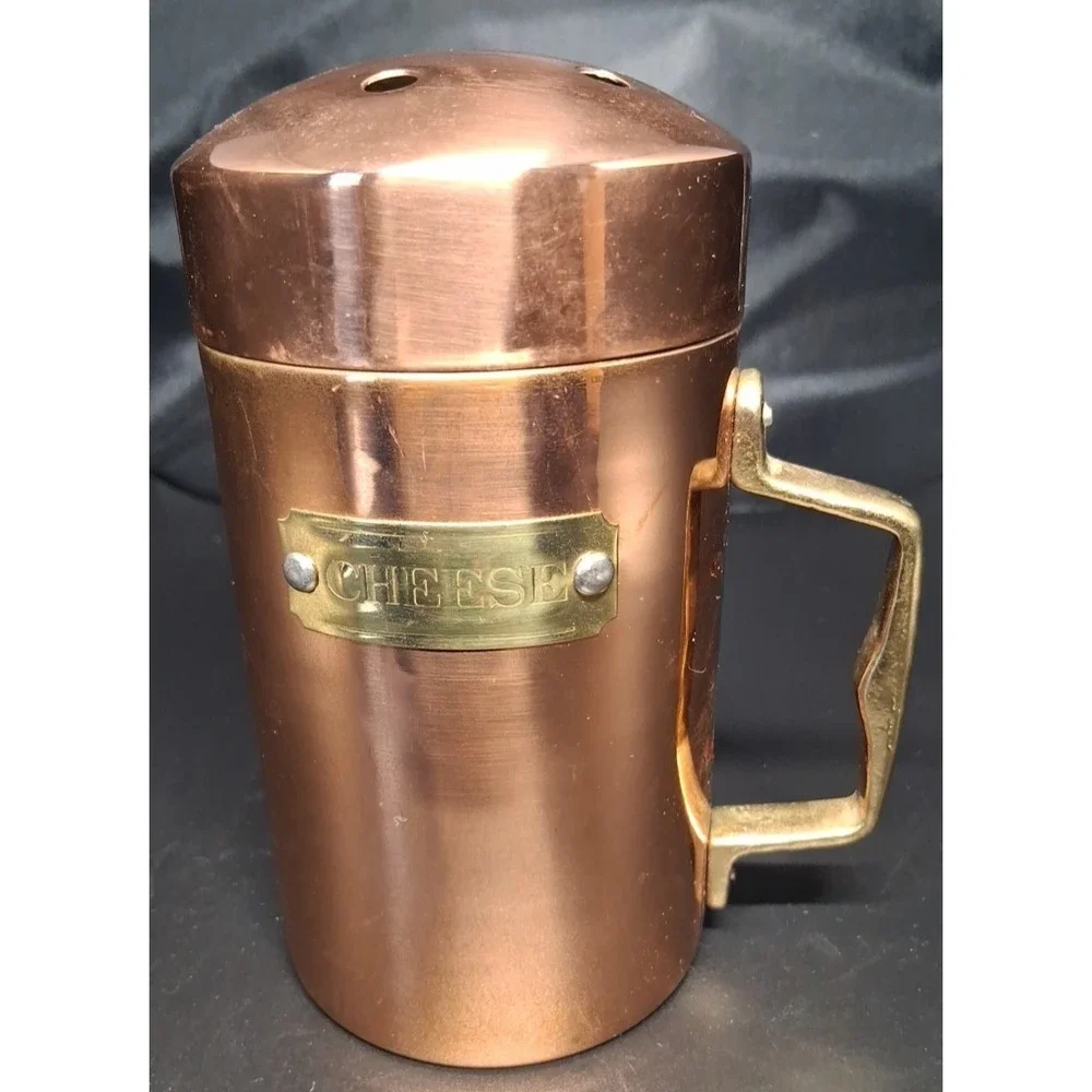 Vintage Solid Copper And Brass Cheese Shaker Himark Ent, NY 6
